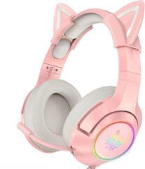 PC slúchadlá Onikuma K9 RGB Wired Gaming Headset With Cat Ears Ružová PC slúchadlá
