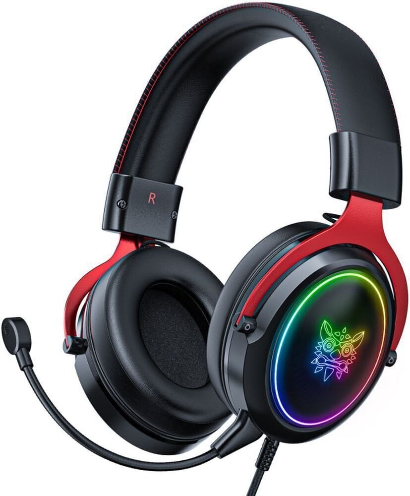Ακουστικά PC Onikuma X10 RGB Wired Gaming Headset With Detachable Mic Black Red