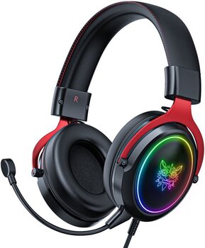слушалки за компютър Onikuma X10 RGB Wired Gaming Headset With Detachable Mic Black Red - 1