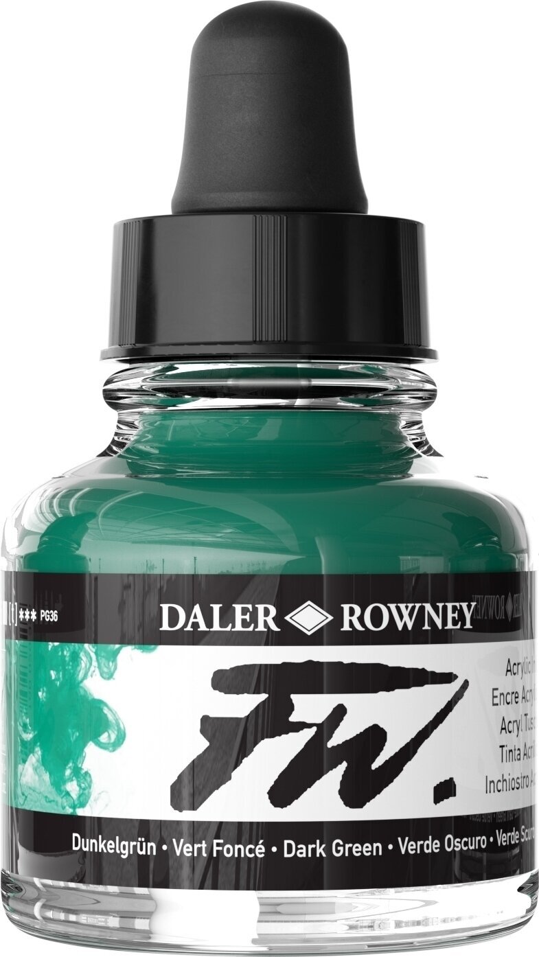 Cerneală Daler Rowney FW Cerneală acrilică Verde Închis 29,5 ml 1 buc