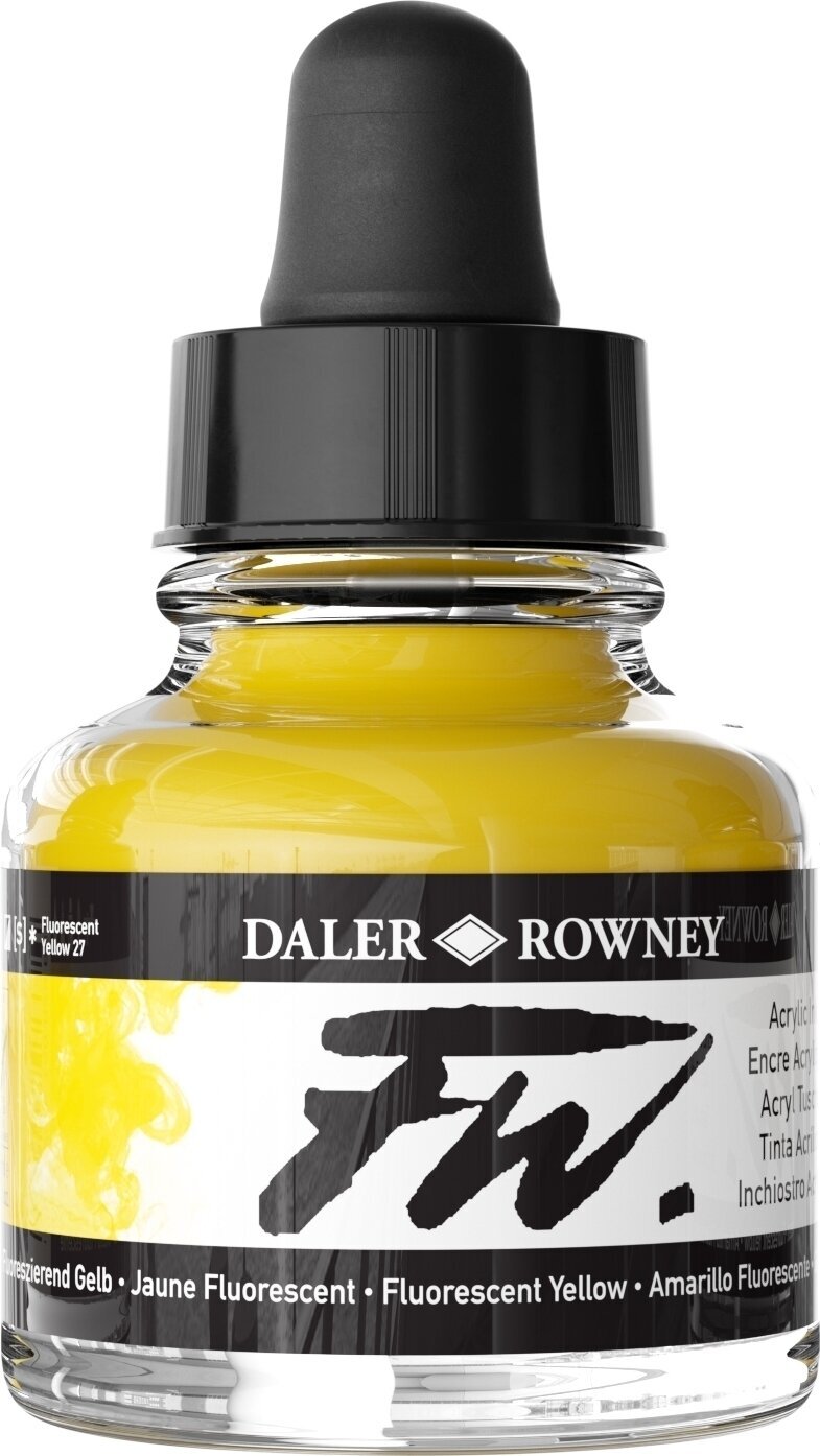 Blæk Daler Rowney FW Akryl blæk Fluorescent Yellow 29,5 ml 1 stk.