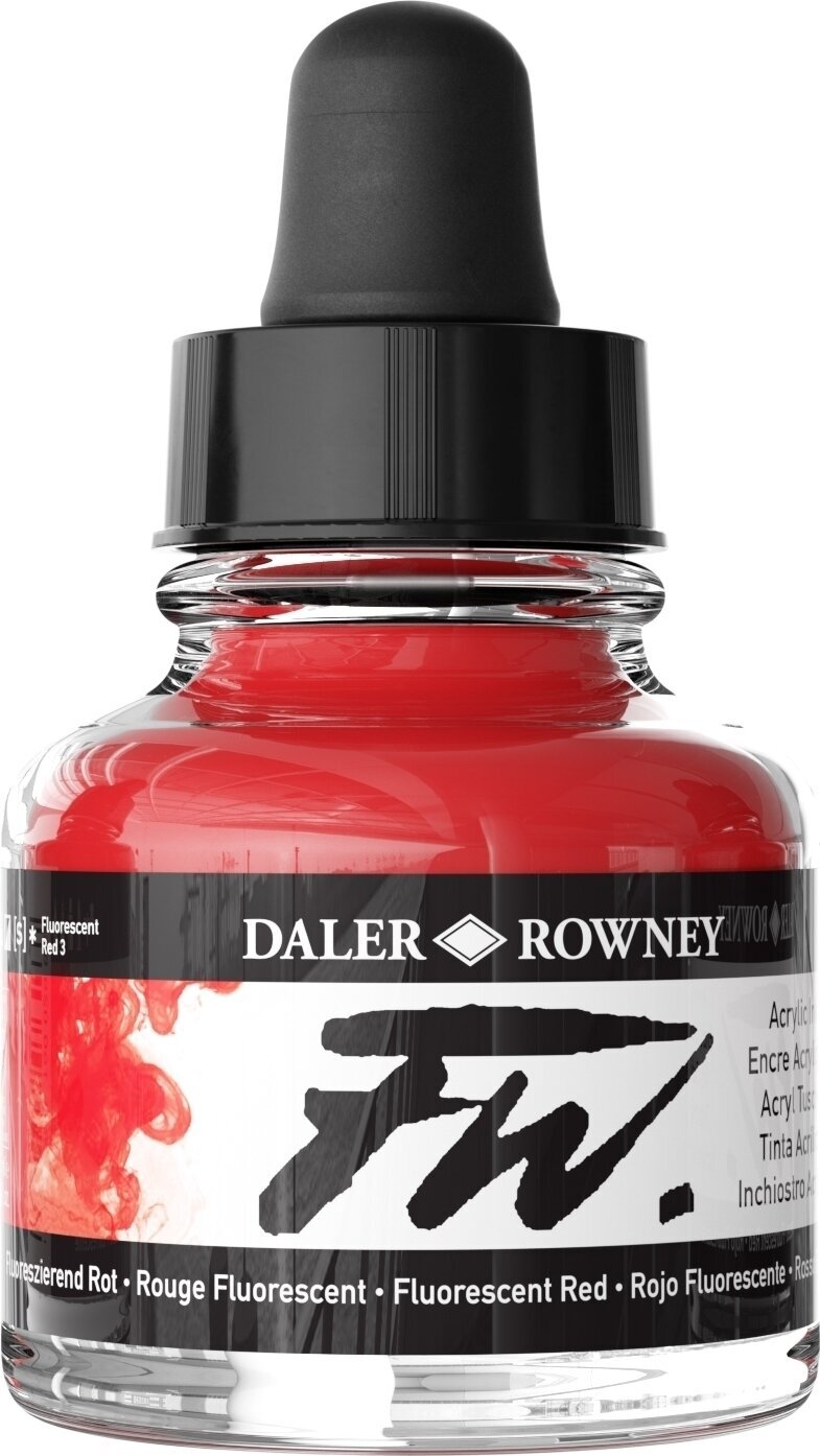 Μελάνι Daler Rowney FW Ακρυλικό μελάνι Fluorescent Red 29,5 ml 1 τεμ.