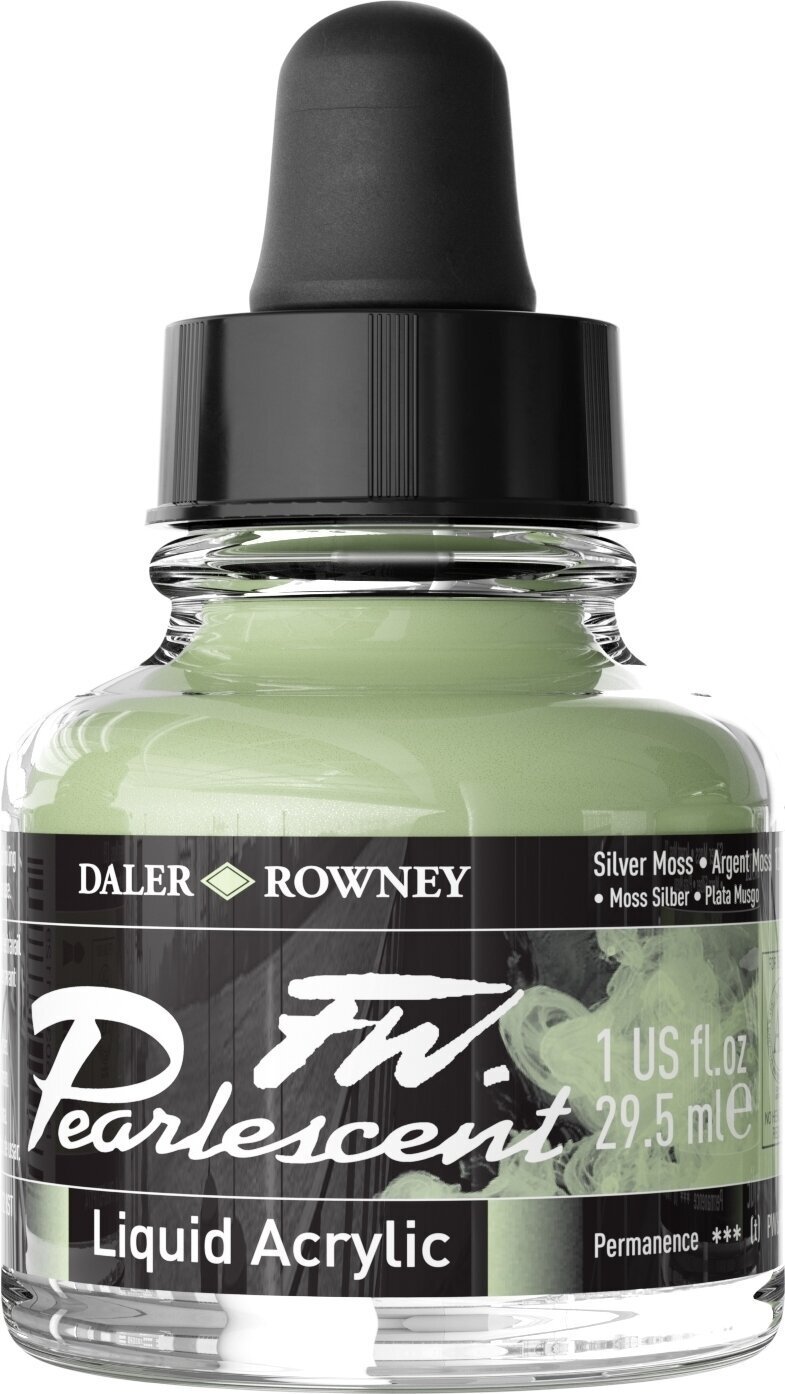 Muste Daler Rowney FW Pearlescent Acrylic Ink Silver Moss 29,5 ml 1 kpl