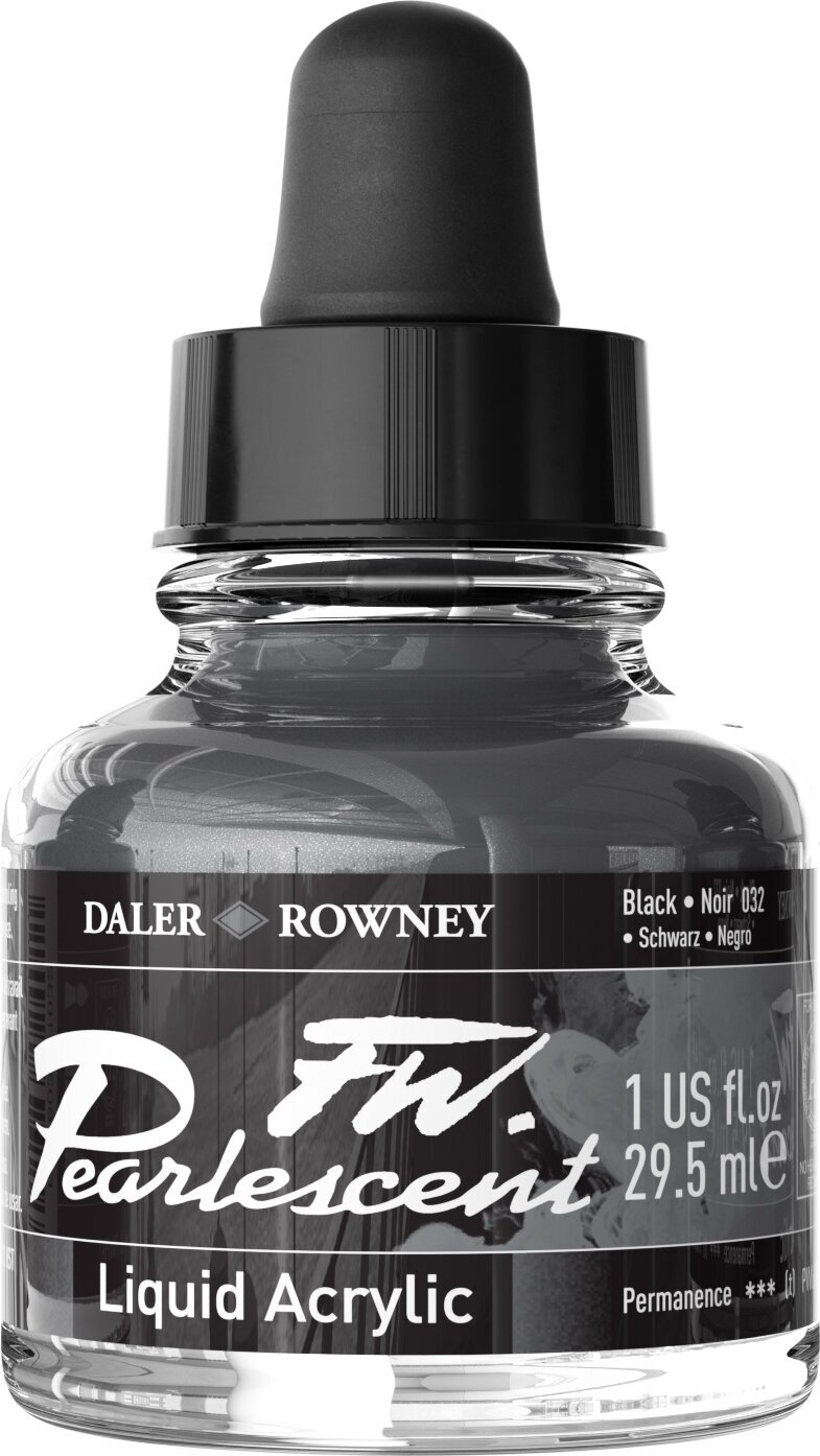 Atrament Daler Rowney FW Pearlescent Atrament akrylowy Black 29,5 ml 1 szt