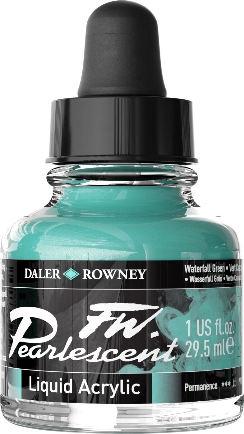 Inkt Daler Rowney FW Pearlescent Acryl inkt Waterfall Green 29,5 ml 1 stuk