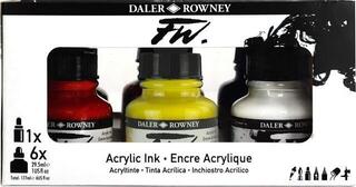 Tinte Daler Rowney FW Cardboard Box Starter Set Set Acrylfarben 6 x 29,5 ml