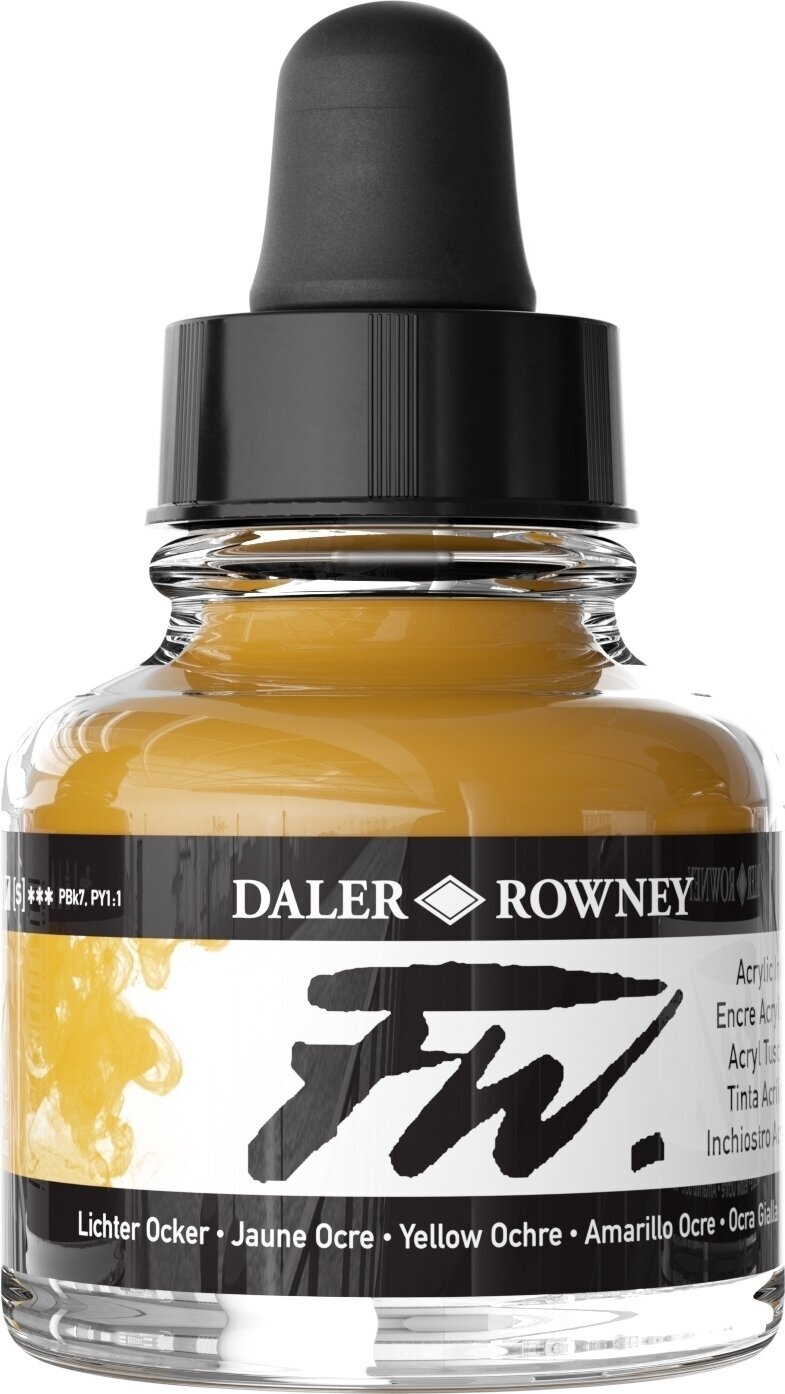 Tinta Daler Rowney FW Acrylic ink Yellow Ochre 29,5 ml 1 pc
