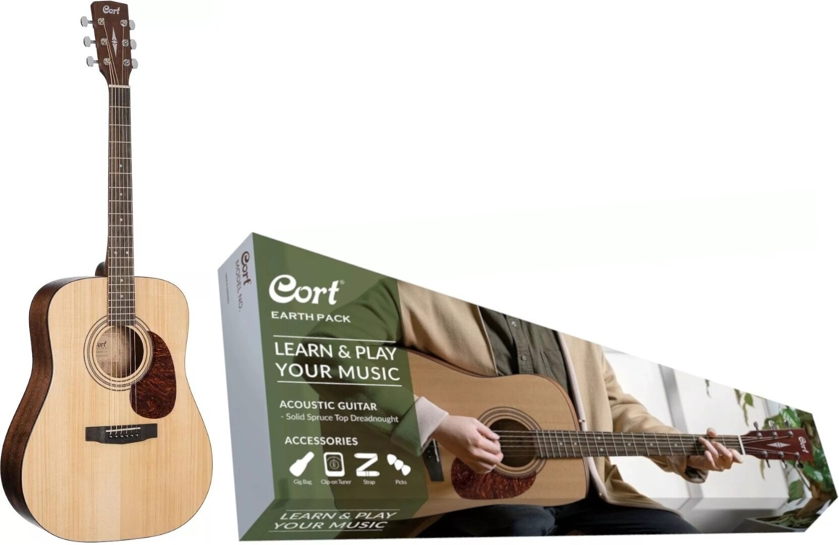 Guitare acoustique Cort Earth Pack OP Open Pore