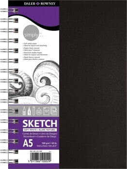 Blok za skiciranje Daler Rowney Simply Sketch Book Simply A5 100 g Black Blok za skiciranje - 1
