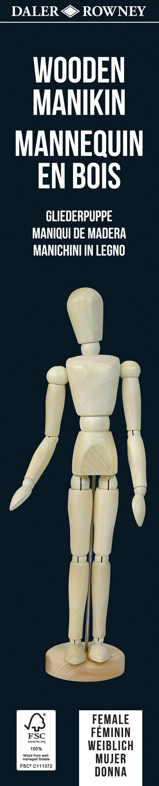 Wooden Model Daler Rowney Wooden Model Woman 30 cm