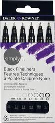 Marker
 Daler Rowney Simply Synthetic Fine Tip Cardboard Box Cartuccia d'inchiostro Black 6 pezzi