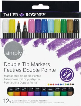 Markör Daler Rowney Simply Fine Art Brush Markers Akvarellpennor 12 st - 1
