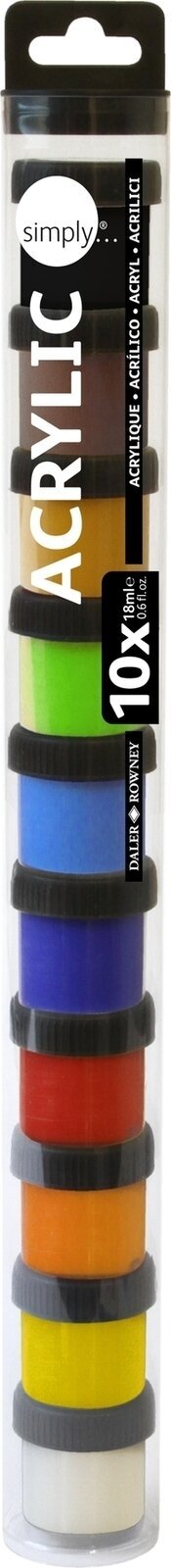 Culoare acrilică Daler Rowney Simply Set de vopsele acrilice 10 x 18 ml