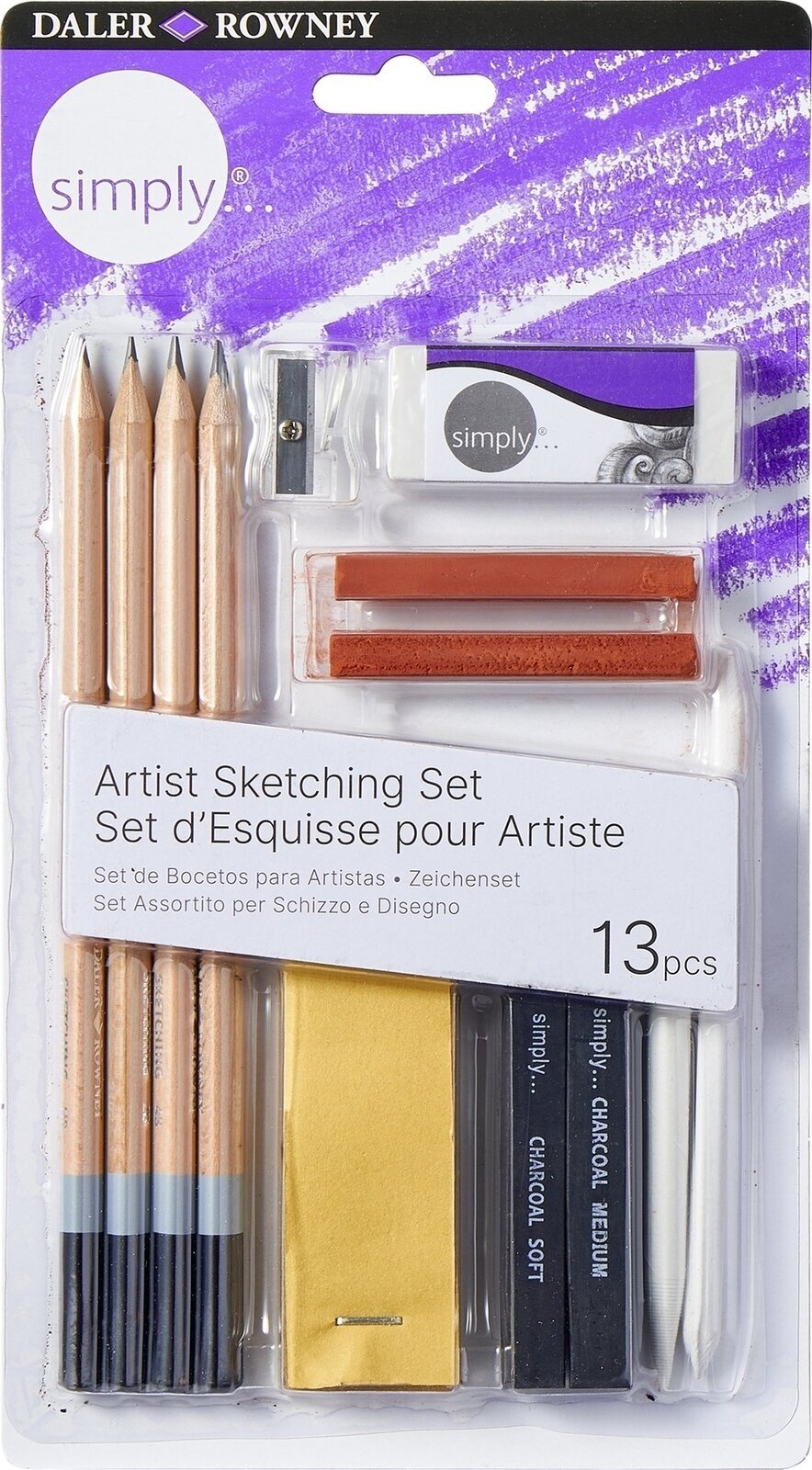 Graphitstiften Daler Rowney Simply Sketching Pencils Künstlerfarbstifte Set 13 Stück