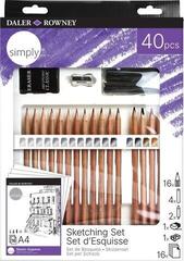 Graphitstiften Daler Rowney Simply Sketching Pencils Künstlerfarbstifte Set 40 Stck