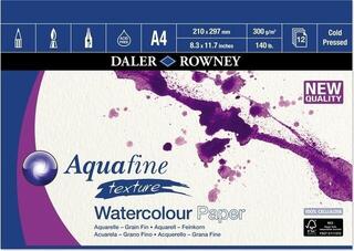 Blok za skiciranje Daler Rowney Aquafine Texture Watercolour Paper Aquafine Скетцхбоок 12 A4 300 g