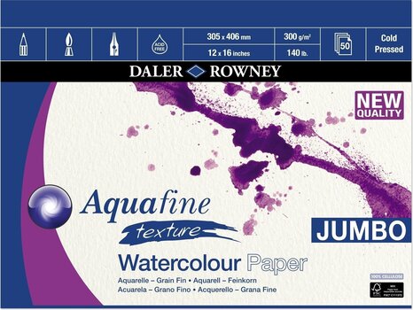 Μπλοκ Ζωγραφικής Daler Rowney Aquafine Texture Watercolour Paper Aquafine 30,5 x 40,6 cm 300 g Μπλοκ Ζωγραφικής - 1