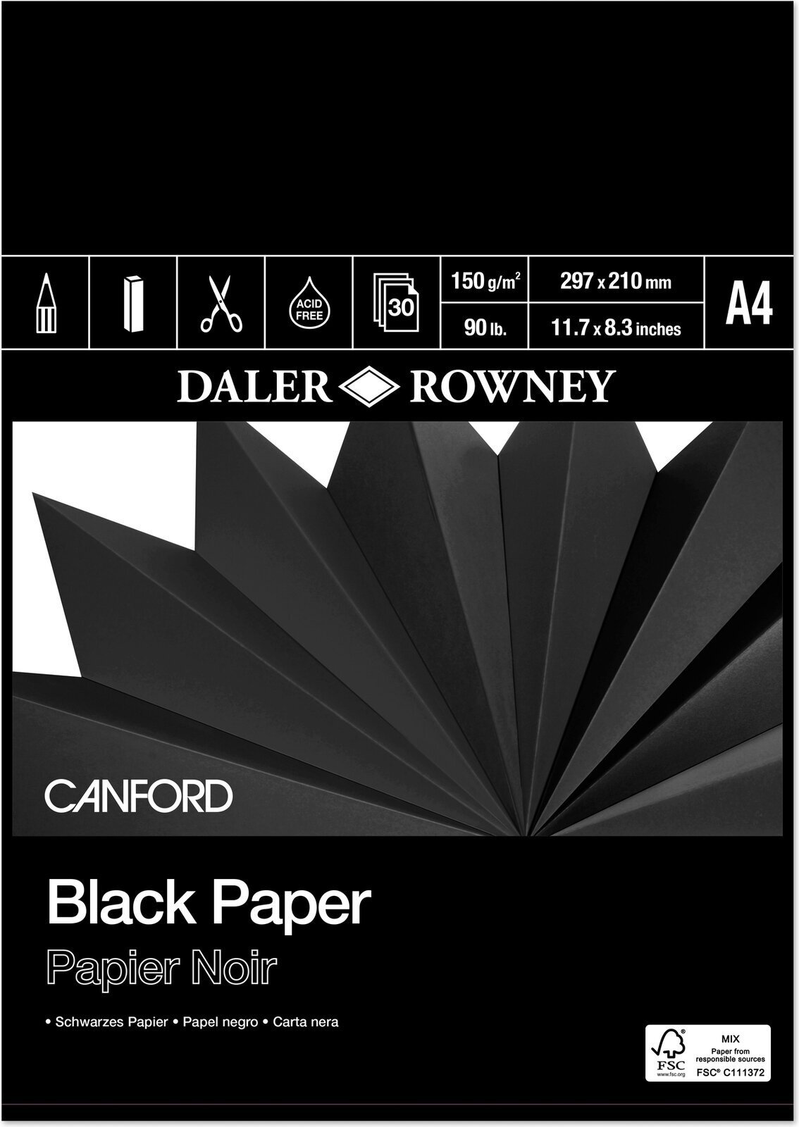 Vázlattömb Daler Rowney Canford Coloured Paper A4 150 g Vázlattömb