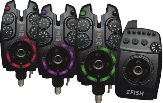 Detetor de toque para pesca ZFISH Bite Alarm Set ZX8 3+1 Multi - 1