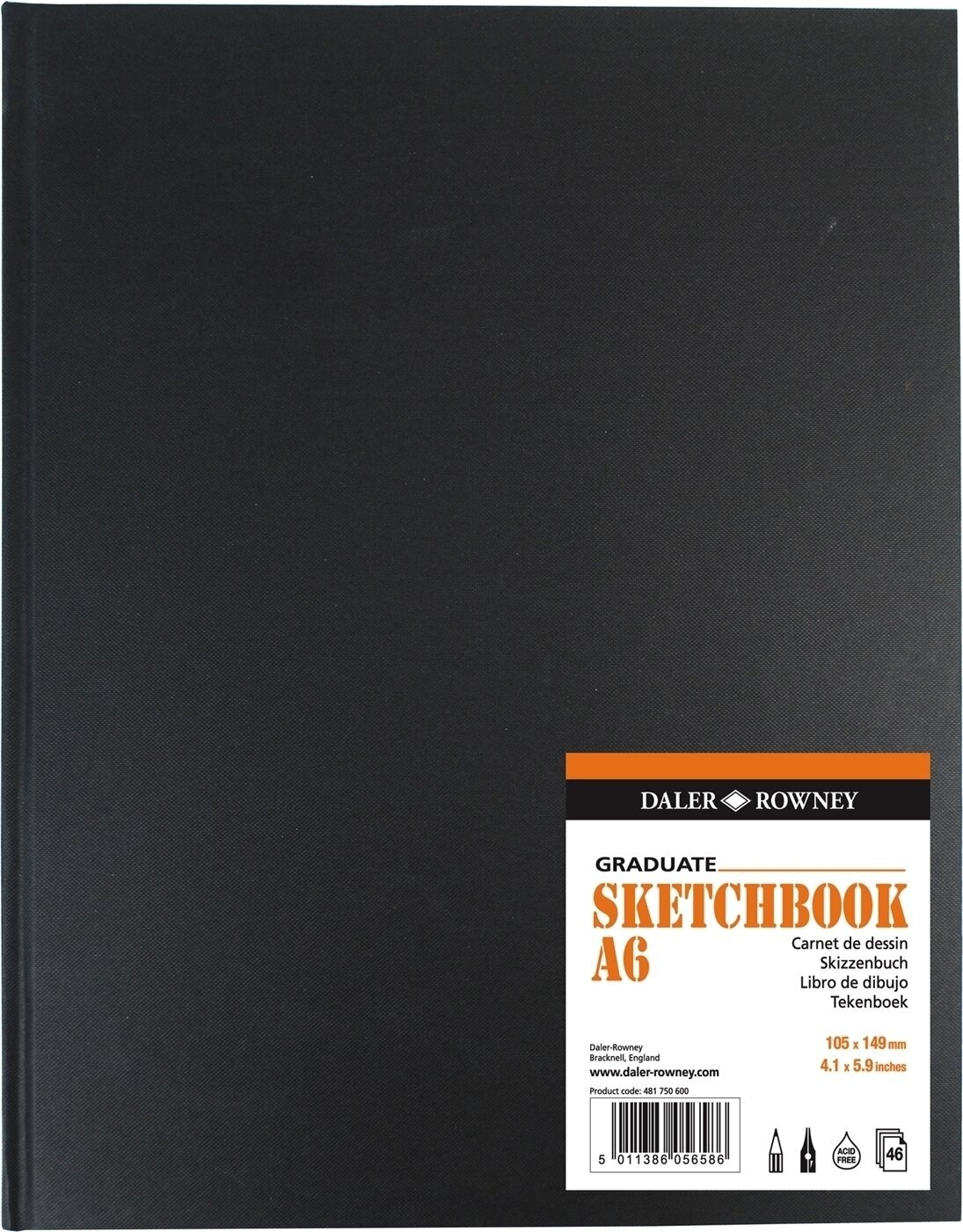Livro de desenho Daler Rowney Graduate Sketchbook Graduate A6 130 g Livro de desenho
