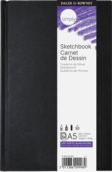 Schetsboek Daler Rowney Simply Sketchbook Simply A5 100 g Black Schetsboek - 1