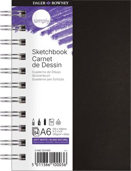 Livro de desenho Daler Rowney Simply Sketchbook Simply A6 100 g Black Livro de desenho - 1
