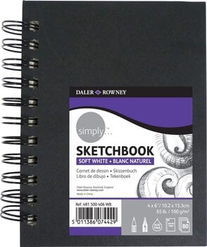 Carnet de croquis Daler Rowney Simply Sketchbook Simply 10,2 x 15,2 cm 100 g Black Carnet de croquis - 1