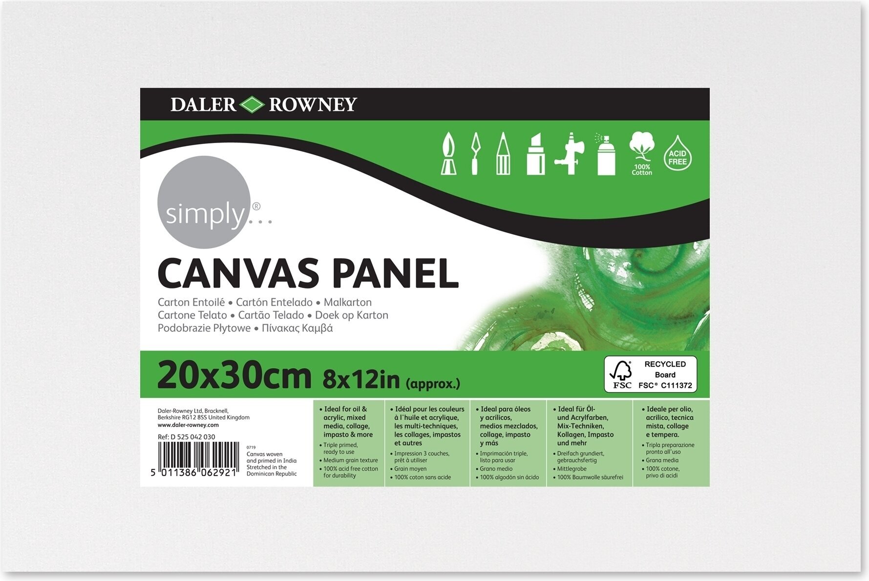Painting Canvas Daler Rowney Painting Canvas Simply White 20 x 30 cm 1 pc