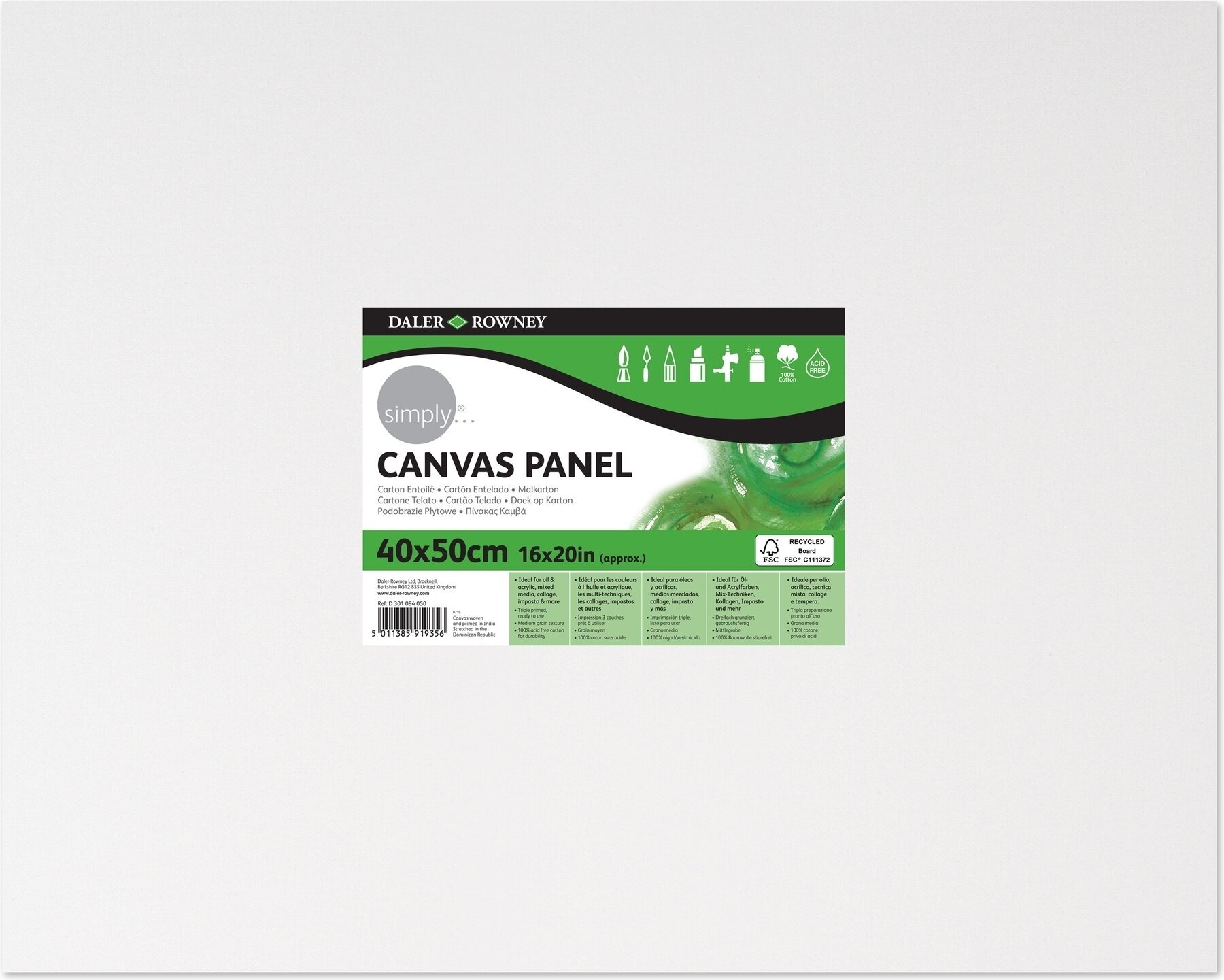 Painting Canvas Daler Rowney Painting Canvas Simply White 40 x 50 cm 1 pc