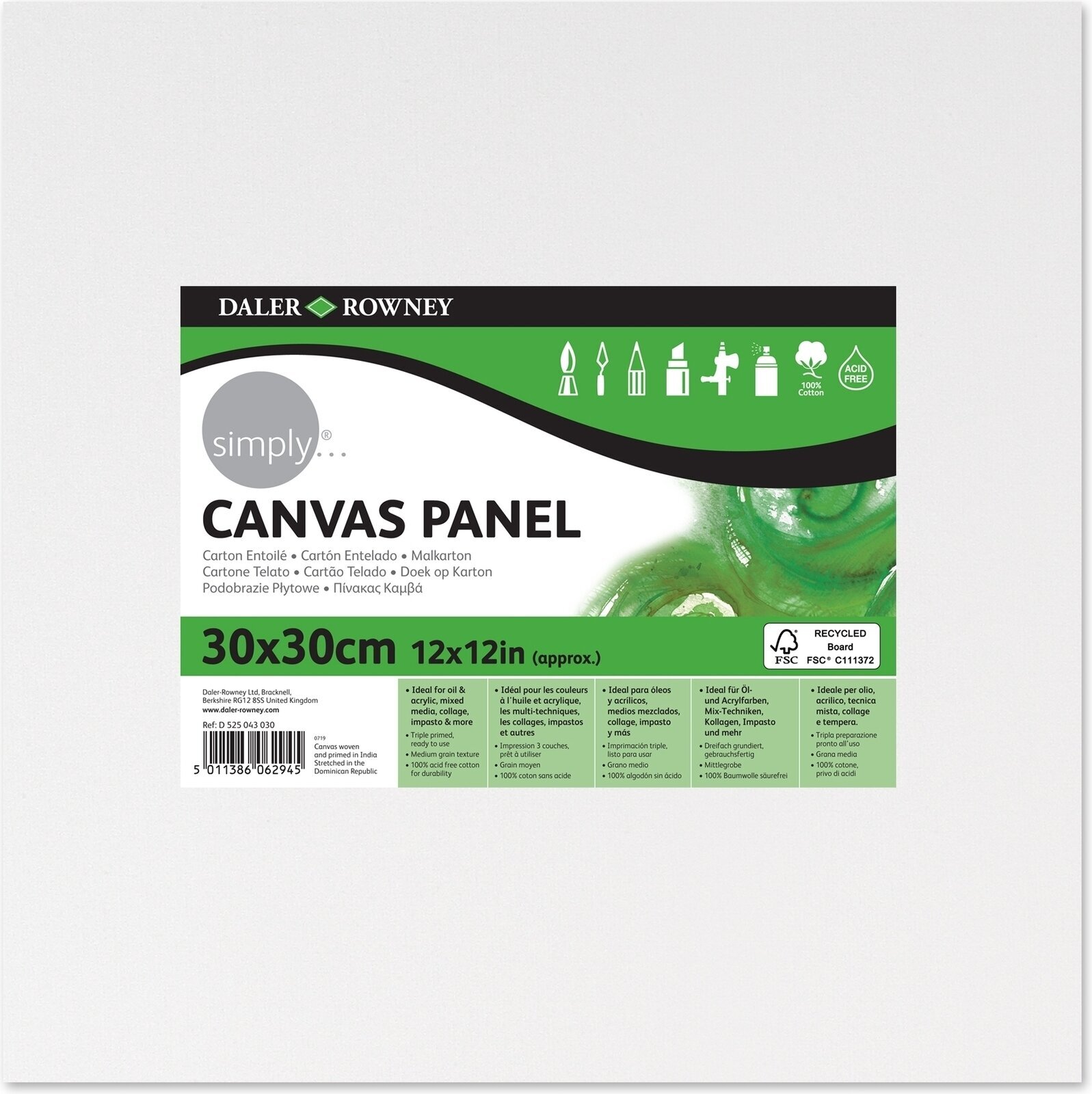 Painting Canvas Daler Rowney Painting Canvas Simply White 30 x 30 cm 1 pc