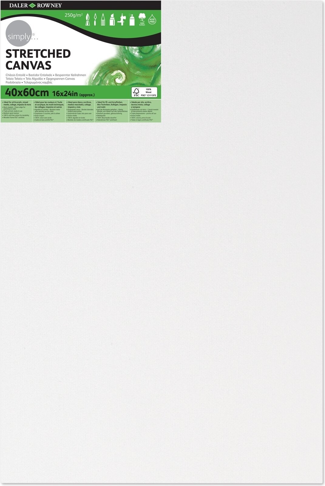 Painting Canvas Daler Rowney Painting Canvas Simply White 40 x 60 cm 1 pc