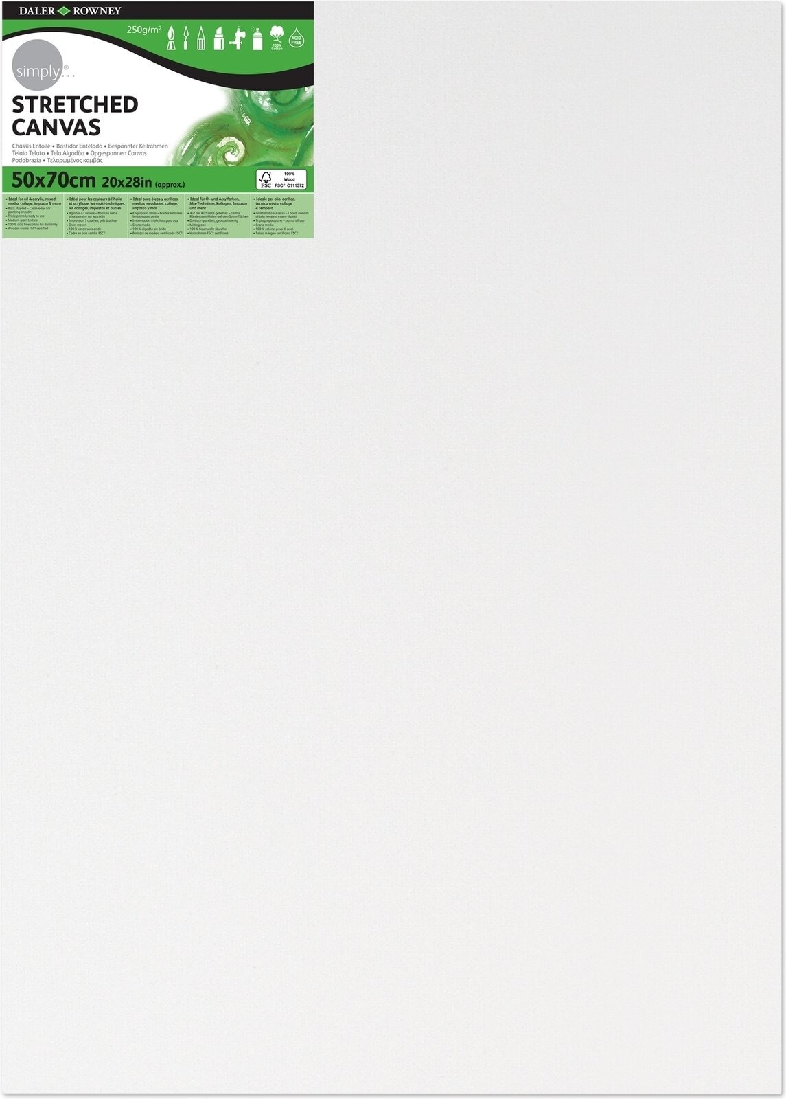 Slikarsko platno Daler Rowney Slikarsko platno Simply Bijela 50 x 70 cm 1 kom