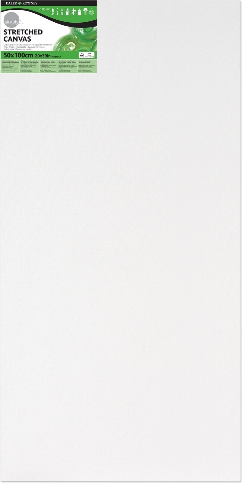 Painting Canvas Daler Rowney Painting Canvas Simply White 50 x 100 cm 1 pc