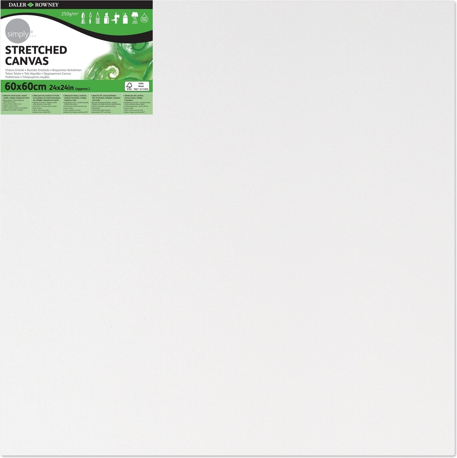 Painting Canvas Daler Rowney Painting Canvas Simply White 60 x 60 cm 1 pc