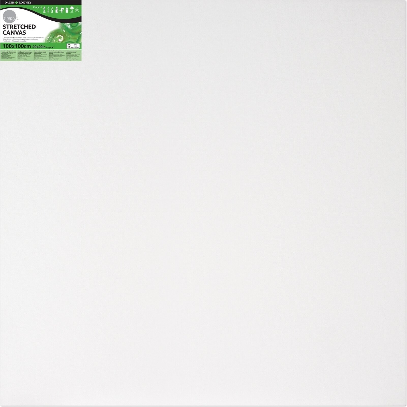 Maalauskangas Daler Rowney Maalauskangas Simply Valkoinen 100 x 100 cm 1 kpl
