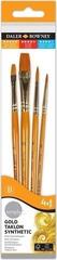 Paint Brush Daler Rowney Simply Acrylic Brush Gold Taklon Synthetic Round and Flat Shader Set of Brushes 4 pcs