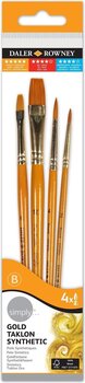 Cepillo de pintura Daler Rowney Simply Acrylic Brush Gold Taklon Synthetic Juego de pinceles 1 pc - 1