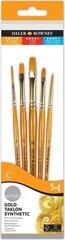 Кисть Daler Rowney Simply Acrylic Brush Gold Taklon Synthetic Filbert Flat Shader and Liner Набір пензлів 5 Шт.