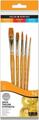 Daler Rowney Simply Acrylic Brush Gold Taklon Synthetic Set of Brushes 5 pcs