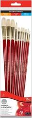 Paint Brush Daler Rowney Simply Oil Brush Natural Bright Flat and Filbert Set of Brushes 10 pcs