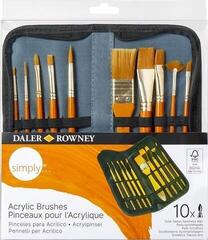 Malířský štětec Daler Rowney Simply Acrylic Brush Gold Taklon Synthetic Sada štětců 10 ks