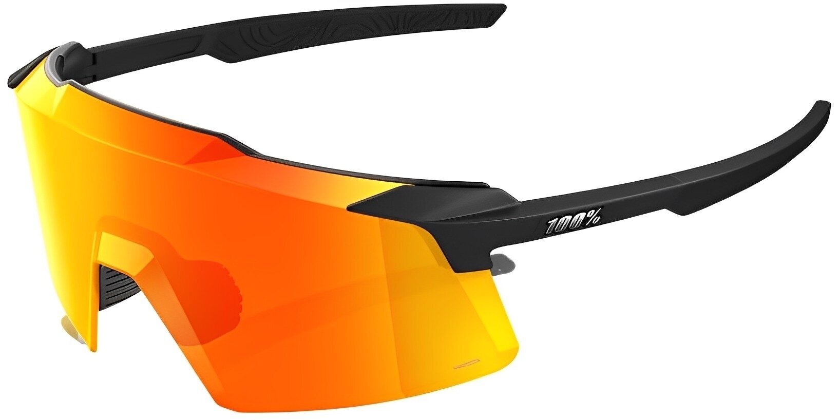 Cycling Glasses 100% Aerocraft Soft Tact Black/HiPER Red Multilayer Mirror Lens Cycling Glasses