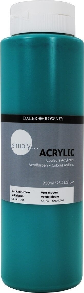 Pintura acrílica Daler Rowney Simply Acrylic Paint Medium Green 750 ml 1 pc