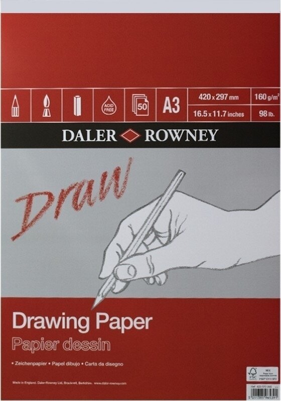 Vázlattömb Daler Rowney Drawing Paper A3 160 g Vázlattömb