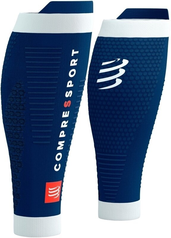 Couvre-mollets pour les coureurs Compressport R2 3.0 Blue/White T1 Couvre-mollets pour les coureurs