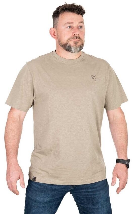 Horgászpóló Fox Horgászpóló Limited LW Khaki Large Print T-Shirt M