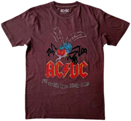 T-Shirt AC/DC T-Shirt Fly On The Wall Tour Unisex Maroon Red L