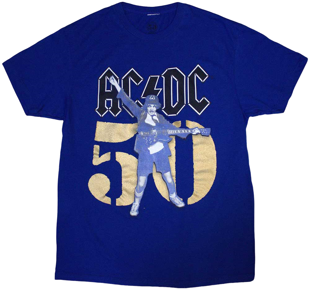 T-shirt AC/DC T-shirt Gold Fifty Blue S