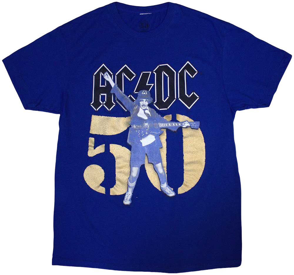 Shirt AC/DC Shirt Gold Fifty Blue 2XL