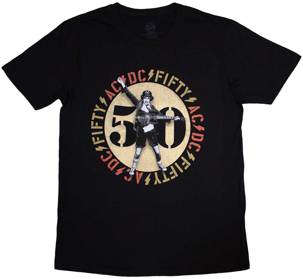 Shirt AC/DC Shirt Gold Emblem Black S